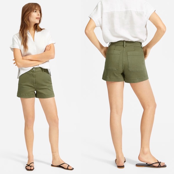 Everlane | The Cotton Twill Short in Surplus Green 00 - Picture 8 of 8